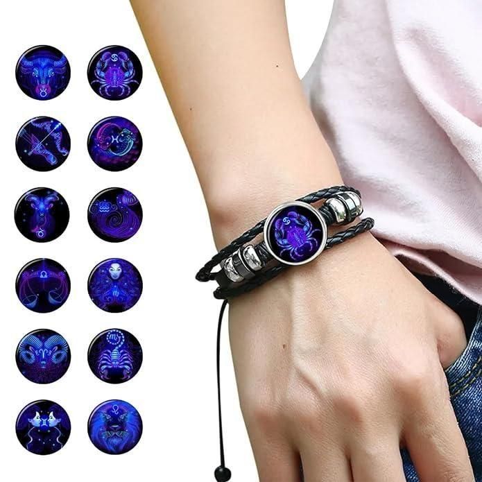 Zodiac Guardian Leather Bracelets โ All 12 Zodiac Signs | Adjustable Unisex Spiritual Bracelets