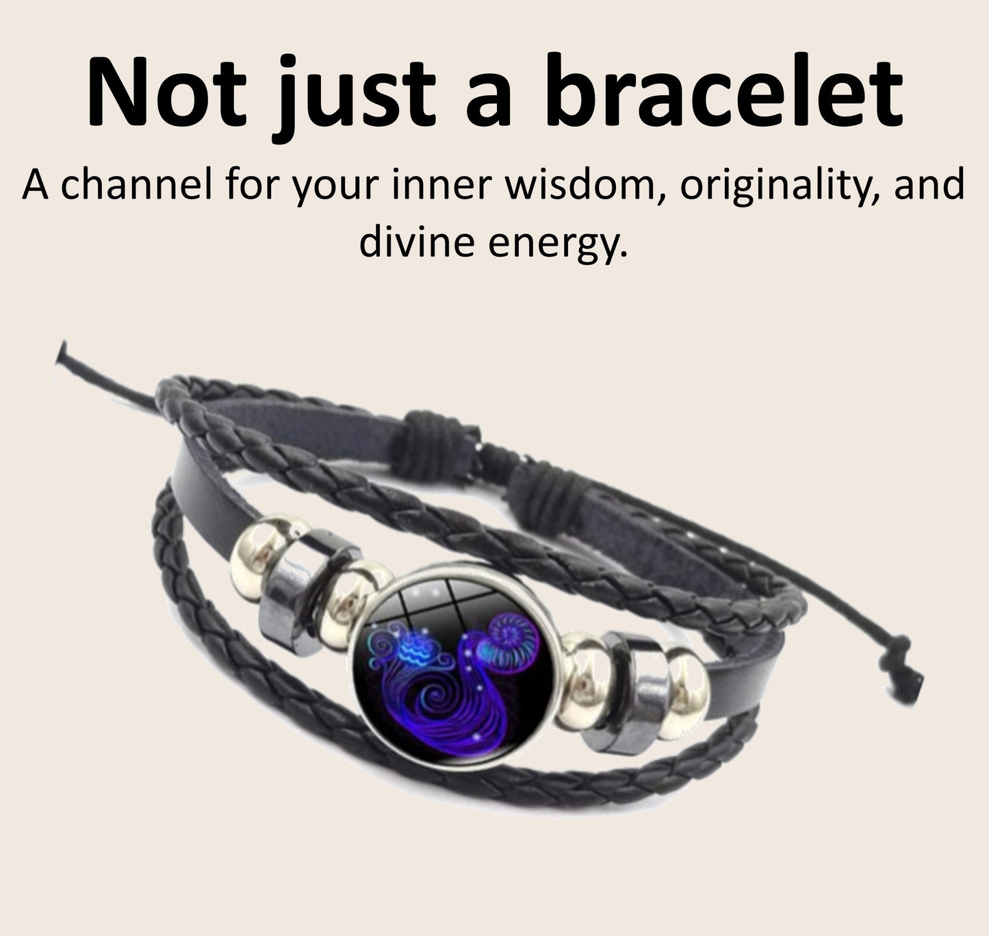 Zodiac Guardian Leather Bracelets โ All 12 Zodiac Signs | Adjustable Unisex Spiritual Bracelets