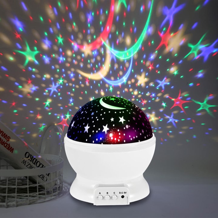Value Hut™ 360° Rotating Star & Moon Projector Lamp – Calming Night Light for Kids, Baby Room & Gifts