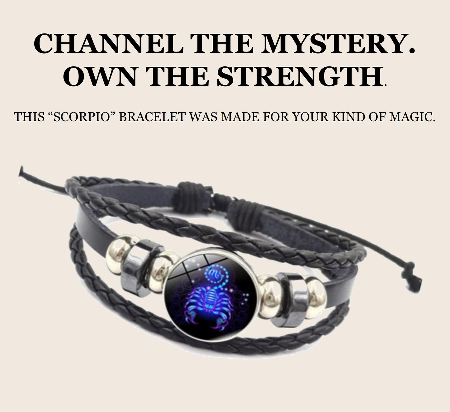 Zodiac Guardian Leather Bracelets โ All 12 Zodiac Signs | Adjustable Unisex Spiritual Bracelets