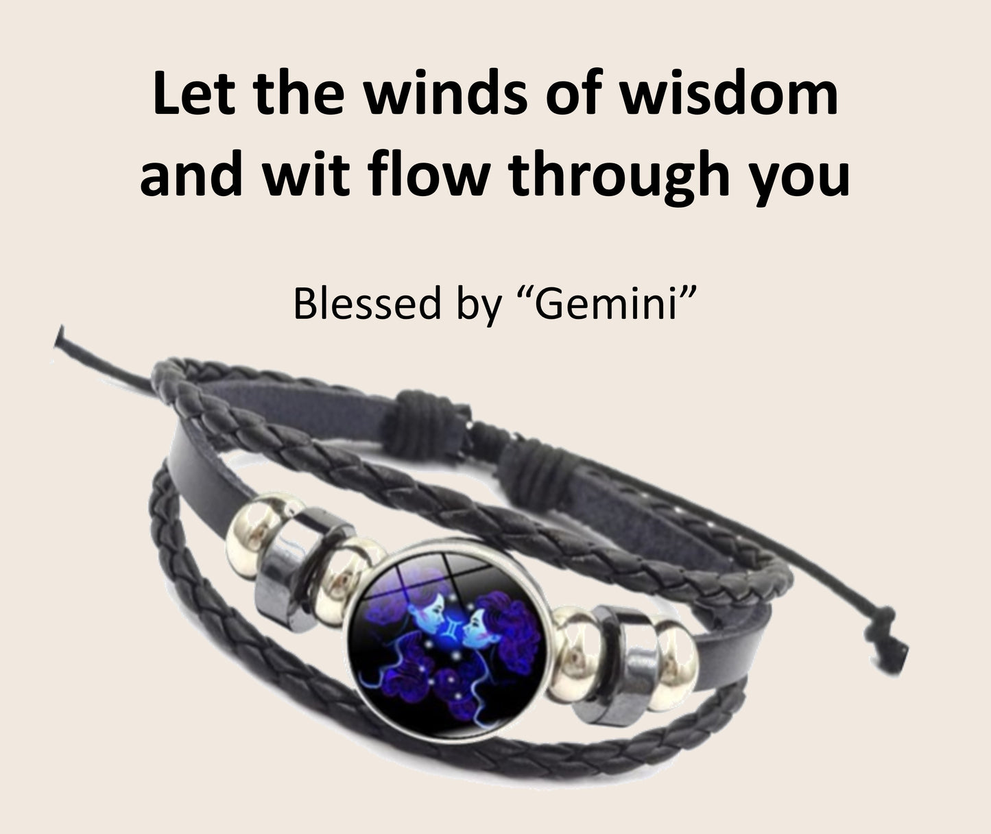 Zodiac Guardian Leather Bracelets โ All 12 Zodiac Signs | Adjustable Unisex Spiritual Bracelets