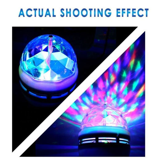 360° Rotating Multi-Color LED Disco Light Bulb | 50W | B22 Base | Home, Temple & Party Decoration
