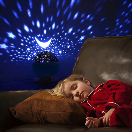 Value Hut™ 360° Rotating Star & Moon Projector Lamp – Calming Night Light for Kids, Baby Room & Gifts