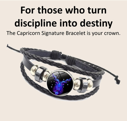 Zodiac Guardian Leather Bracelets – All 12 Zodiac Signs | Adjustable Unisex Spiritual Bracelets