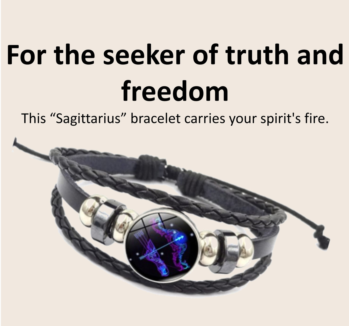 Zodiac Guardian Leather Bracelets – All 12 Zodiac Signs | Adjustable Unisex Spiritual Bracelets